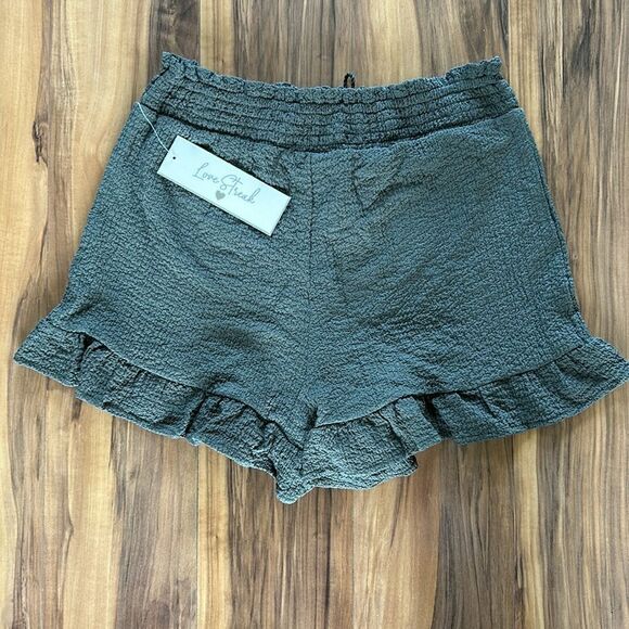 NEW Love Streak Olive Ruffle Shorts - Picture 6 of 6